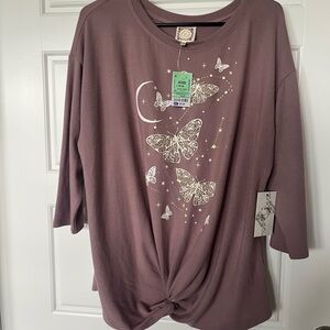 Boss Purple Butterfly Long Sleeve Tee